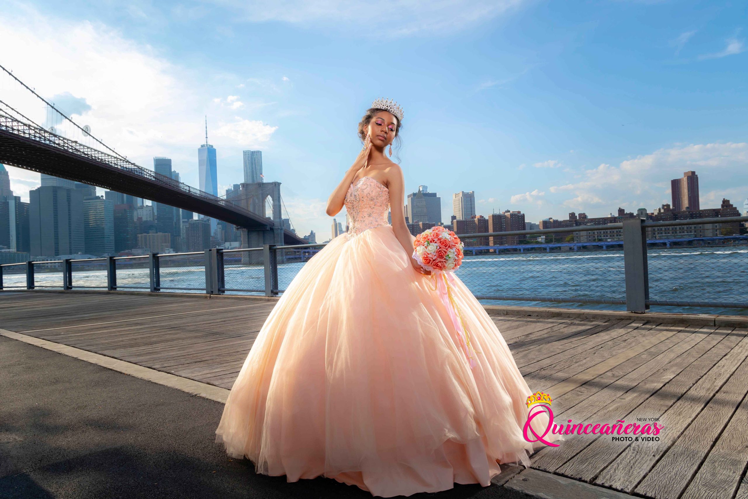 Quinceanera Pre-Event Photoshoot in DUMBO - Brooklyn Bridge NY